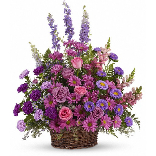 Lavender Sympathy Flower Basket