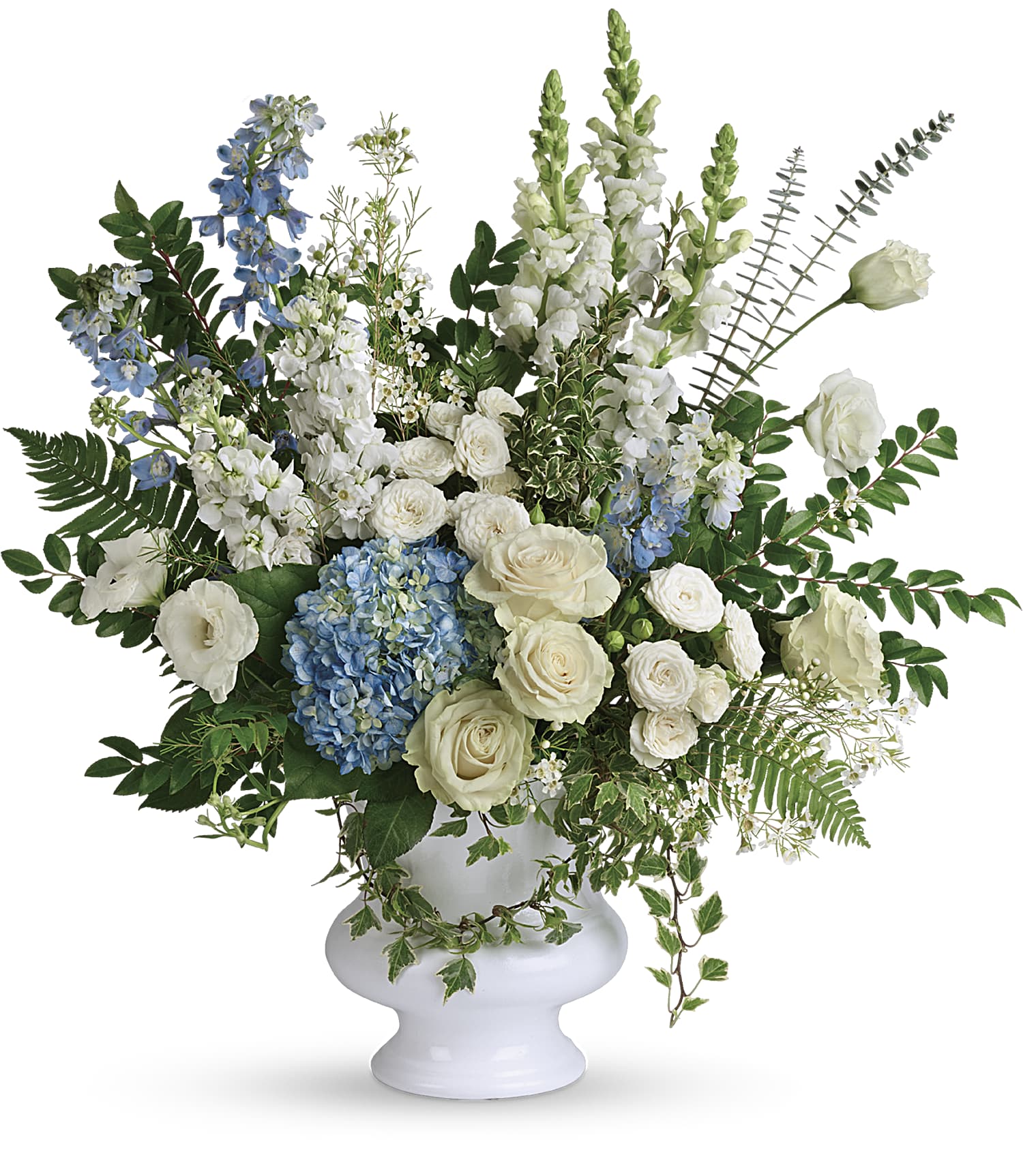 Blue and White Sympathy Arrangment 